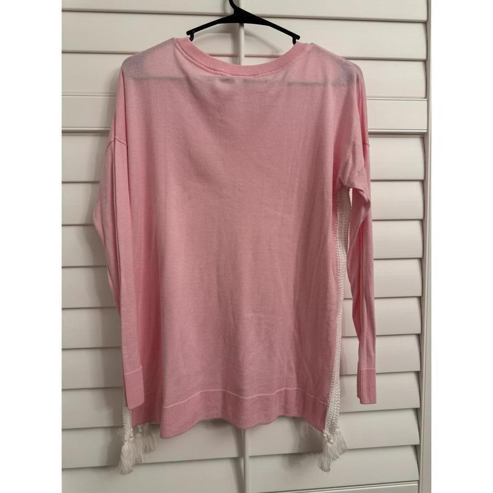Lilly Pulitzer Damara Coolmax pink sweater with white side detailing size Small - Picture 5 of 6